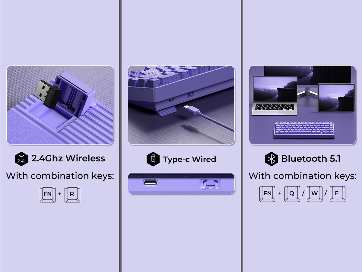 XVX M67 JadeStone VIA Tri-Mode Mechanical Keyboard with IMD-Tech Keycaps (Stellar White)