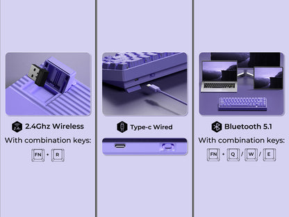 XVX M67 JadeStone VIA Tri-Mode Mechanical Keyboard with IMD-Tech Keycaps (Stellar White)