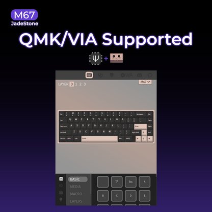 XVX M67 JadeStone VIA Tri-Mode Mechanical Keyboard with IMD-Tech Keycaps (Stellar White)